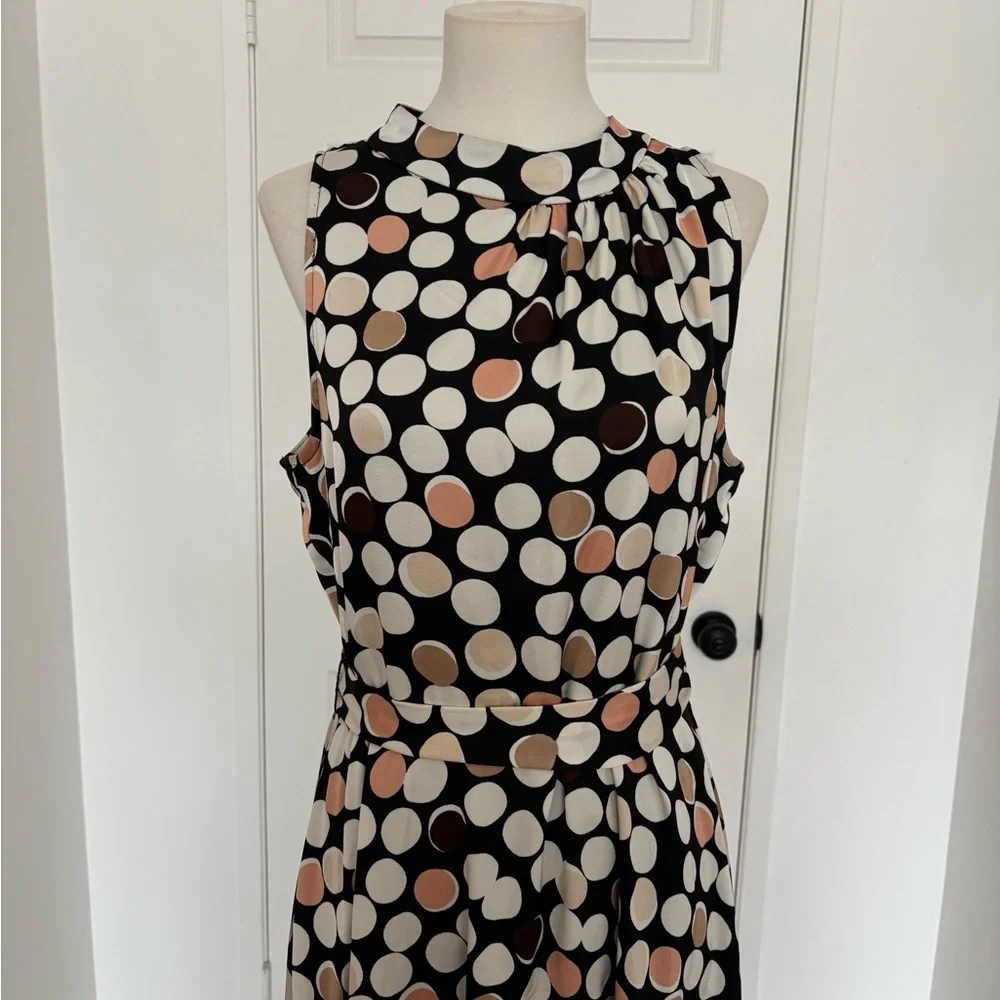 EUC Anne Klein Polka Dot Maxi Dress with Bow Accent Size 4 - Picture 2 of 10